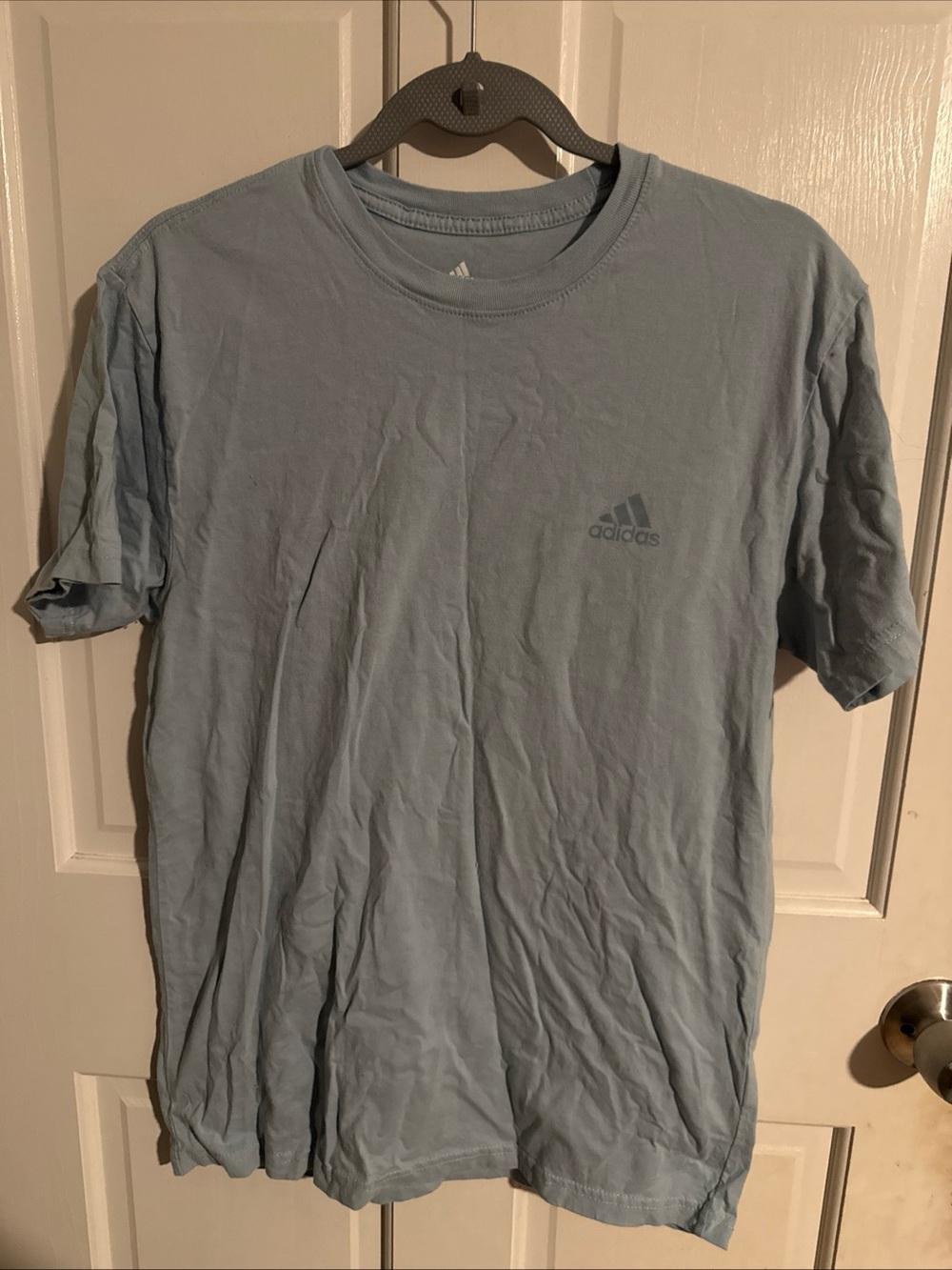 adidas Men’s Pale Blue Crew Neck Logo Tee